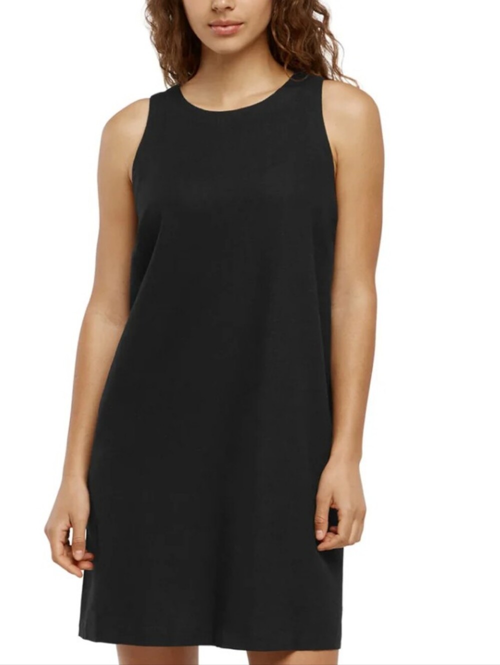 Linen Dress Sleeveless A-line Basic Black, Classic, & Excellent Condition